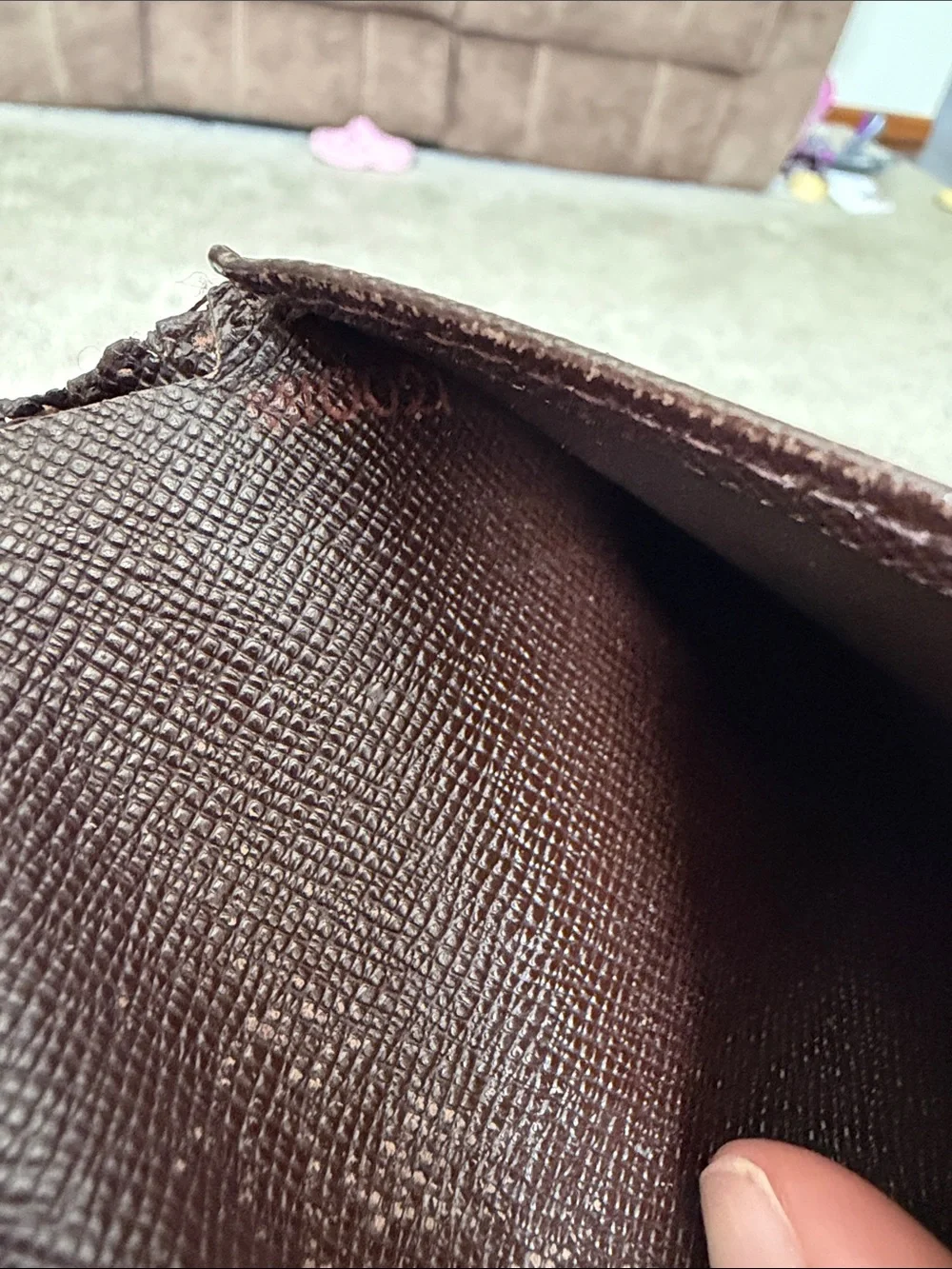 Brown Checkered Men's Cardholder Wallet